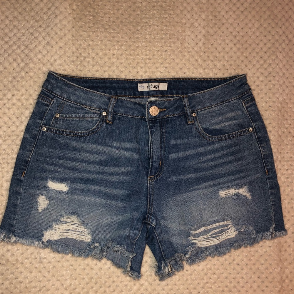 Refuge Distressed Denim Shorts